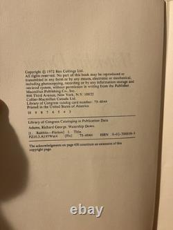 SIGNED Watership Down 1st Edition Richard Adams Very Nice Copy