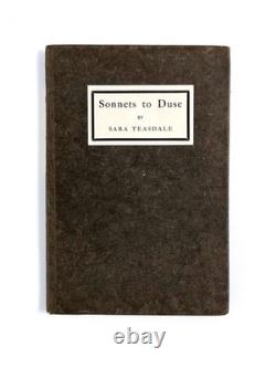 Sara Teasdale / SONNETS TO DUSE Signed 1st Edition 1907