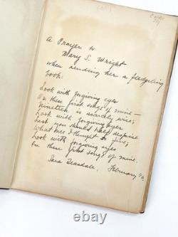 Sara Teasdale / SONNETS TO DUSE Signed 1st Edition 1907