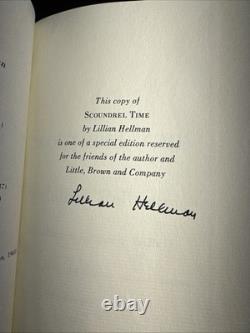 Scoundrel Time By Lillian Hellman Signed 1st Edition 1976