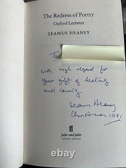 Seamus Heaney Signed 1st edition The Redress of Poetry Nobel Prize winner Oxford