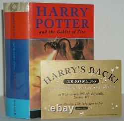 Signed 1st/1st Ed, W. Ticket Harry Potter And The Goblet Of Firej. K. Rowling