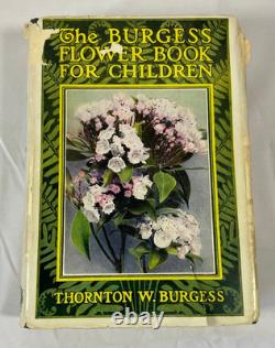 Signed 1st Edition 1923 BURGESS Flower Book Children & Endorsed Cancelled Check