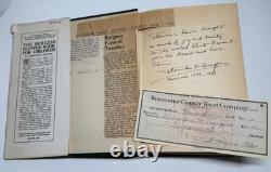 Signed 1st Edition 1923 BURGESS Flower Book Children & Endorsed Cancelled Check