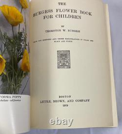 Signed 1st Edition 1923 BURGESS Flower Book Children & Endorsed Cancelled Check