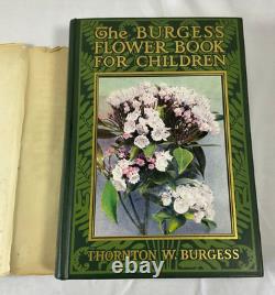 Signed 1st Edition 1923 BURGESS Flower Book Children & Endorsed Cancelled Check