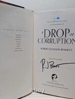Signed-1st Edition-A Drop of Corruption by Robert Jackson Bennett-New