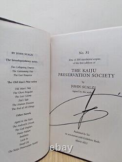 Signed-1st Edition-The Kaiju Preservation Society by John Scalzi-Sprayed-New