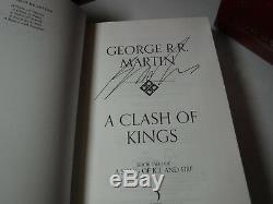 Signed 1st Thus LEATHER BOUND GIFT ED A CLASH OF KINGS GEORGE RR MARTIN