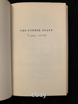 Signed, 1st edition, rare! The Ponder Heart by Eudora Welty 1954 HCDJ Very good