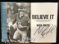 Signed 2018 Nick Foles Believe It! 1st Ed/1st Printing Color