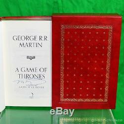 Signed A GAME OF THRONES by George R R Martin LEATHER Slip Case LIMITED EDITION