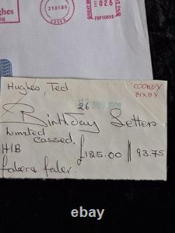 Signed Limited 1st Edition BIRTHDAY LETTERS Ted Hughes + orig receipt & envelope