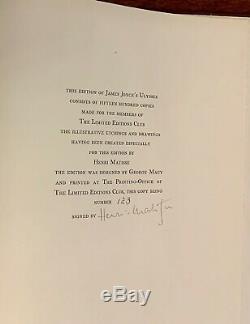 Signed Limited Editions Club Henri Matisse James Joyce Ulysses 1935 Slipcase LEC