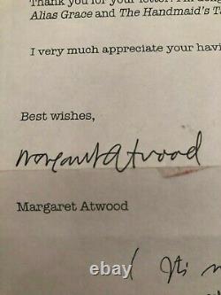 Signed Margaret Atwood Handmaid's Tale Uk First Hardcover & Signed Letter