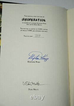 Signed Near Fine Limited Edition W. Errata Sheet Desperation Stephen King
