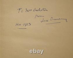 Signed + Signed Letter L. S Amery In The Rain and The Sun 1st Edition 1946