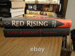 Signed True 1st/1st Hardcover Red Rising 1 by Pierce Brown + Howler Coin