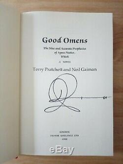 Signed True First Edition Good Omens. Terry Pratchett Neil Gaiman. 1st Gollancz