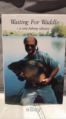 Signed Waiting for Waddle Phil Thompson very rare carp fishing angling book