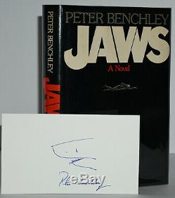 Signed With A Shark Drawing Near Fine 1st/1st Edition Jawspeter Benchley