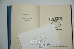 Signed With A Shark Drawing Near Fine 1st/1st Edition Jawspeter Benchley