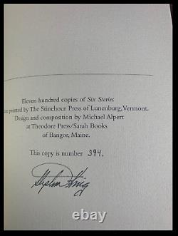 Six Stories SIGNED by STEPHEN KING Philtrum Press Near Mint in Slipcase 1/1100