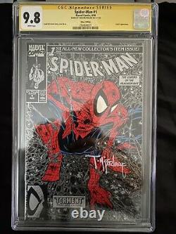 Spider-man #1 Torment Cgc Ss 9.8 Silver Cover Signed By Todd Mcfarlane