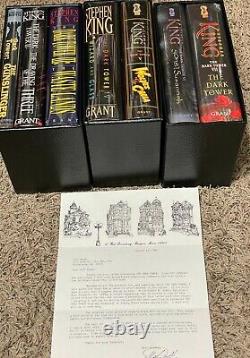 Stephen King Dark Tower Set 7 Vols Grant with SIGNED KING letter Custom Slipcases