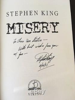 Stephen King Misery TRUE First Edition SIGNED (10/16/92) $18.95 VIKING