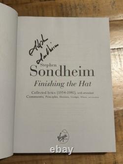 Stephen Sondheim Finishing The Hat (lyrics 1954-81) Signed 1st Edition Book
