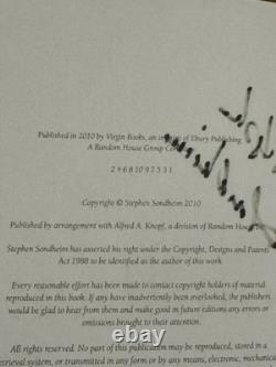 Stephen Sondheim Finishing The Hat (lyrics 1954-81) Signed 1st Edition Book