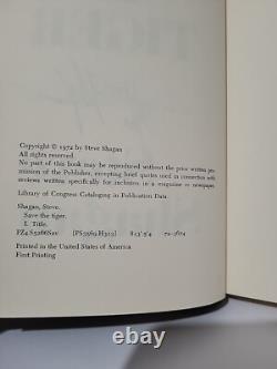 Steve Shagan. SAVE THE TIGER. Signed. 1st Edition. 1st printing. HCDJ. 1972