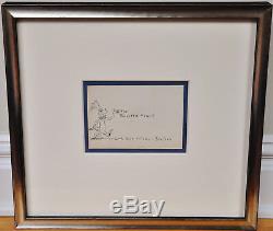 Stunning, Framed Original Signed Drawing Dr. Seuss A Whimsical Fox W. Loa/coa