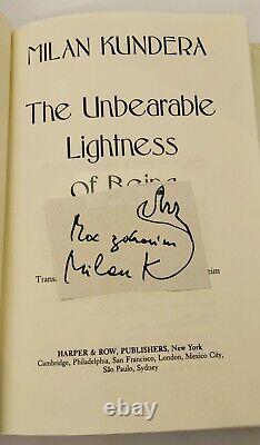 THE UNBEARABLE LIGHTNESS OF BEING Milan Kundera SIGNED 1st/1st 1984 SEE NOTE