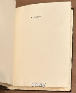 Ted HUGHES, Leonard Baskin / Eat Crow Limited Signed 1st Edition 1971