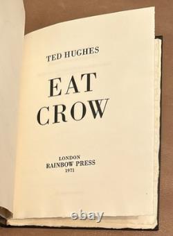 Ted HUGHES, Leonard Baskin / Eat Crow Limited Signed 1st Edition 1971