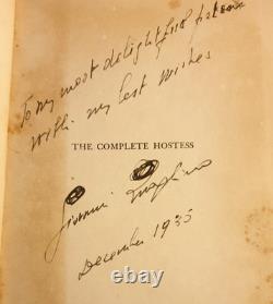 The Complete Hostess by Quaglino. 1935 Signed 1st Edition by Quaglino