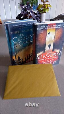 The Cuckoos Calling and The Silkworm by Robert Galbraith Signed 1st UK printings