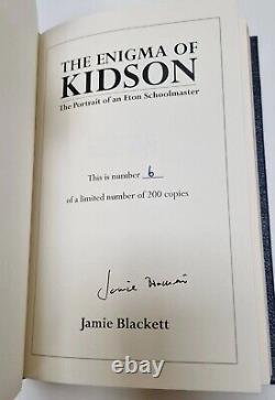 The Enigma Of Kidson Jamie Blackett Signed 1st Ed #6 of 200 V Rare Hardback 231