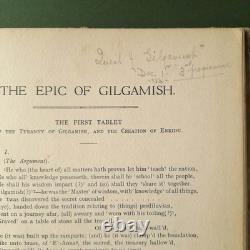 The Epic Of Gilgamish by R. Campbell Thompson. 1928 1st Edition. Signed The Epic Of Gilgamish by R. Campbell Thompson. 1928 1st Edition. Signed