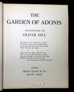 The Garden Of Adonis Oliver Hill, Photo-Illustrated, Signed 1st Edition 1923