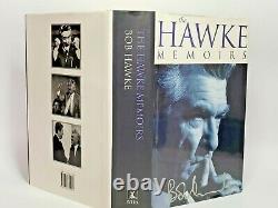 The Hawke Memoirs by Bob Hawke SIGNED 1ST Ed HCDJ + Literary Dinner Menu