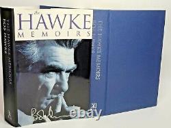 The Hawke Memoirs by Bob Hawke SIGNED 1ST Ed HCDJ + Literary Dinner Menu