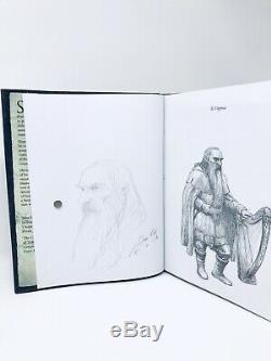 The Hobbit Sketchbook + Full page Drawing (Gandalf) SIGNED & Dated by Alan Lee