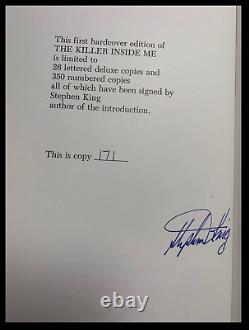 The Killer Inside Me SIGNED by STEPHEN KING Limited Edition Hardback 1/350