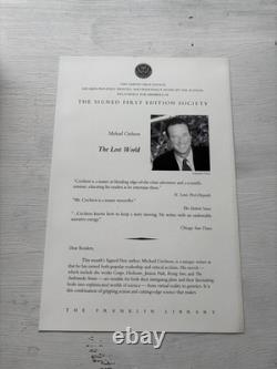 The Lost World, Michael Crichton, Franklin Library Signed 1st Edition