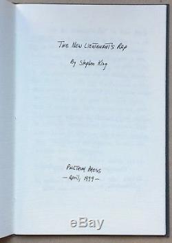 The New Lieutenants Rap SIGNED by STEPHEN KING / 22 page chapbook / VERY RARE