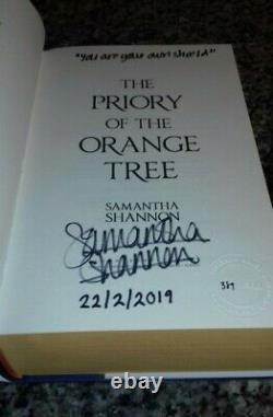 The Priory Of The Orange Tree By Samantha Shannon Signed/lined/dated/numbered