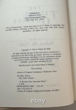 The Talbot Odyssey-Nelson DeMille-SIGNED-TRUE 1st Edition-1st State DJ-VERY RARE